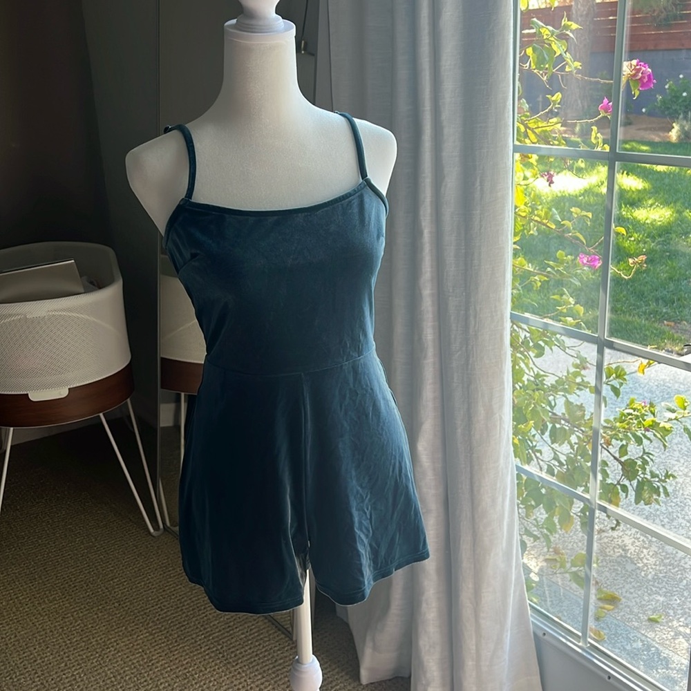 Urban outfitters velvet blue romper